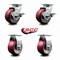 Service Caster 4 Inch Poly on Aluminum Caster Set with Roller Bearings 2 Brakes 2 Rigid SCC SCC-20S420-PAR-TLB-2-R-2 - alternate 2